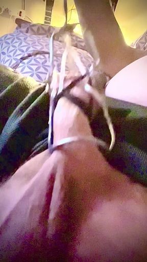 Stretching my cock with homemade hardware