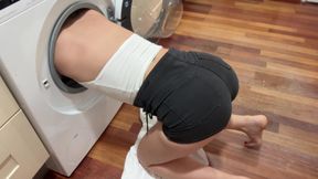 Hot StepSister Gets Stuck in Washing Machine and Fucked in Doggy Style. Part 2