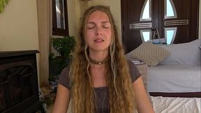 Amateur teacher retains semen for multiple orgasms in time travel meditation