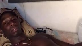 Colombian guy strokes his big cock while watching Japanese porn