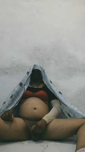 Epic moment from "The wife was sent to her maternal home and the husband was wearing her petite bra saree in a sexy movie."