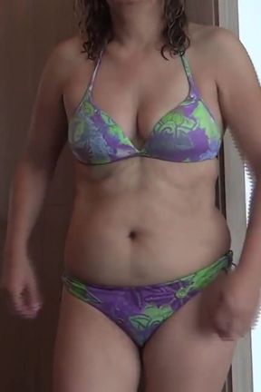 Compilation - My 58 year old wife shows off in bikini before fucking