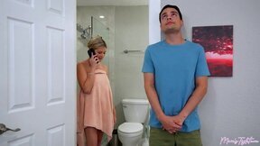 Stepmom Ellie Tay comes home from the gym and wants D