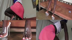 Ebony Glass Shoe Fetish Teasing Dancing mp-4