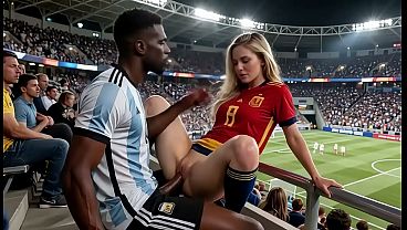 WOW Sexy! (( &quot_ ARGENTINA fuck SPAIN &quot_ )) Final World Cup... in Public! Who wins? Answer in the comments! &quot_Interracial&quot_(IA)