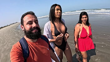 Fode Cast - A trans Baianinha venho pra fuder na praia ao ar livre com o casal Mattos