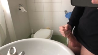 Teen Playing With Lube on His Big Thick Uncut Dick