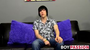 Emo fingers his ass and masturbates after being interviewed