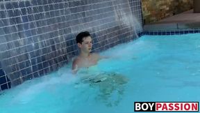Skinny dude puts a toy in his hungry love hole and he moans