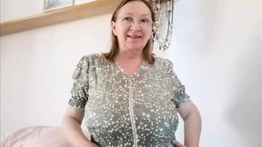Busty mature mom MariaOld saves step-grandson's day with big natural jugs