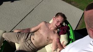 Dylan Lucas: Gay Parker Matson receiving facial outdoors