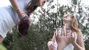 Two hot sexy tight pussy college girl cheerleaders have fun after class outdoors & at home with toys