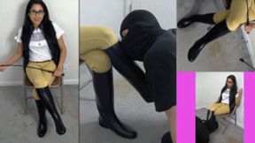 eRica gets her shiny ridding boots worshiped and licked!!