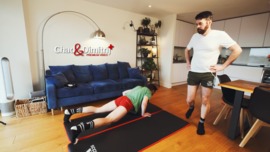 DAD THE COACH GIVES JOCK SON THE TEAM PHYSICAL TEST