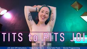 TITS TO PITS JOI - Beta Safe Pixel Censored Topless Armpit Fetish Jerk Off Instructions by Miss Faith Rae with Tit Denial and Cum Countdown - 4k