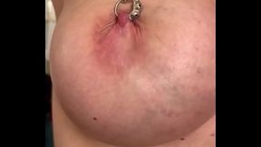 Very Hard Play Nipples by Chain Bondage my Pierced Nipples