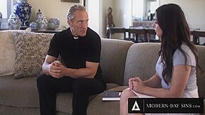 Pervy Priest Creampies Horny Teen 18+ Keira Croft After Taking Her Anal Virginity!