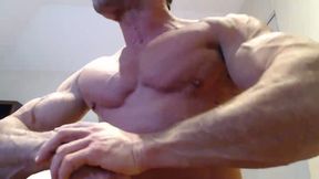 Big Muscle Flex  His Body on  Cam