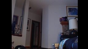 loganhuge - having fun with my big blue dildo, little blue butt plug, nipple clamps, naked masturbating!