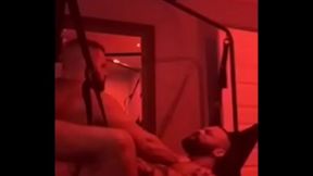 Muscle daddies fuck hard in a sling