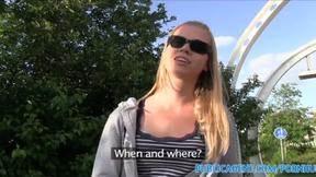 ”Shaved Muff Outdoor Fuck with Blonde”