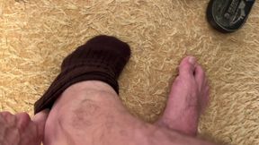 Earl Smile Dark Brown Ribbed Socks Fetish - Bedroom Solo