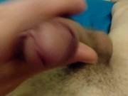 (No Sound) Naked Stroking My Transgirl Non-Op Clit, Cumshot At Final Frames