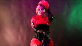 ASMR beautiful latex rubber catsuit video