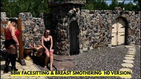 BBW ASS AND BREAST SMOTHERING AND HUMAN FURNITURE FOR 2 DOMMES HD VERSION