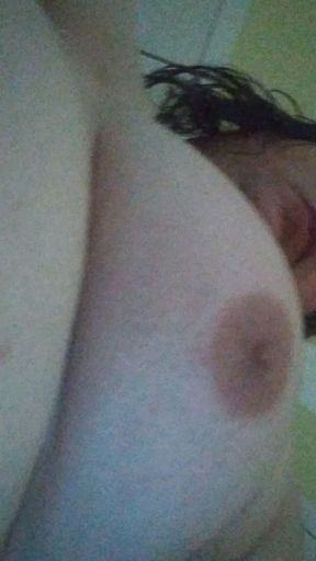 Showing off my boobs and playing with my big hard clit