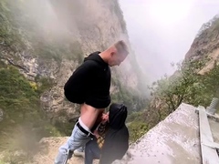 fucking outdoor in the mountain with a tiktok model