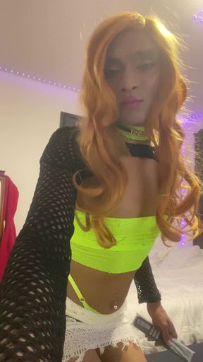 GAY FEM BOY INDIAN LIM GREEN SISSY SLUT CROSS DRESS WHORE IS YOUR SLAVE TO SLUT SHAME AND USE  FOR CUM BUCKET MESS