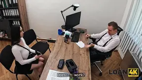 Hott girl seduces loan officer with enormous natural breasts