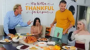 Stepbrother Is Thankful For His Penis - S22:E3 - Haley Spades, Lulu Chu - MyFamilyPies