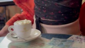 Cats don't wear panties &mdash;  but I take off my panties in a cafe (part 1)