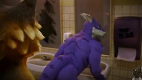 Friendly Furry Ass Play in Bathroom Bliss – Blowjob & Handjob Fun