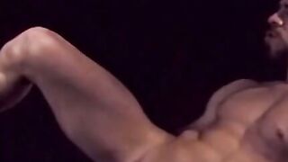 Muscular stud fist fucks himself and masturbates for cum