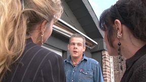 Blonde Milf joins in while couple fucks hard