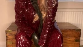 Gasmask & Hose Bare painted toes RED