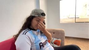 Amateur raven-haired MILF celebrates video game win with oral and anal sex