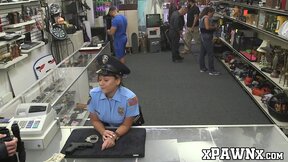 Slutty policewoman fucks with pawnbroker for extra money