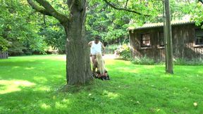 Blonde Tattoo Babe Outdoor DP Fuck Fest