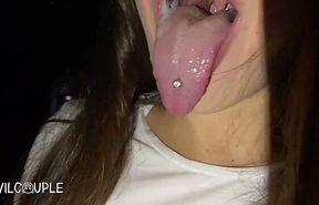 Sloppy BJ and Facial in Public Cinema