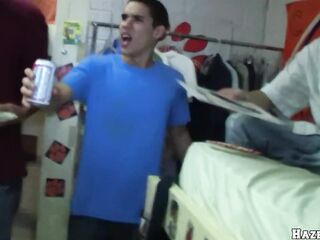 GAYWIRE - Frat Initiation Gets Wild As College Twinks Drop To Their Knees For A Large Schlong