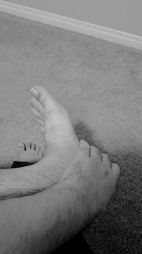 Male Moaning and Dirty Foot Stroking
