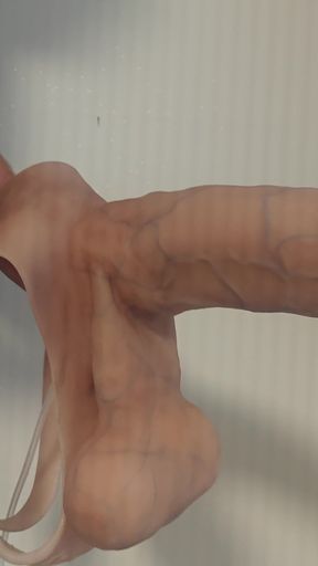 long penis 1042 with movable testicles and movable skin