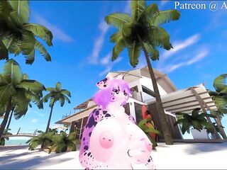 Preggo Fur Shemale hentai Jerks off to her Chat