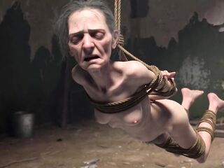 Elderly Granny Fastened up - Terrified yet Lust Schlong in Her Old Twat