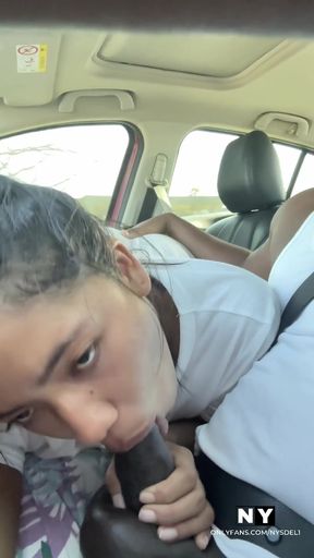 I give him a delicious blowjob while driving -amateur couple- nysdel   Clip 1