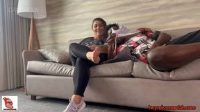 Bbw ebony feet sniffing